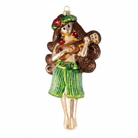GLS202: Glass Hula Girl w/Ukulele