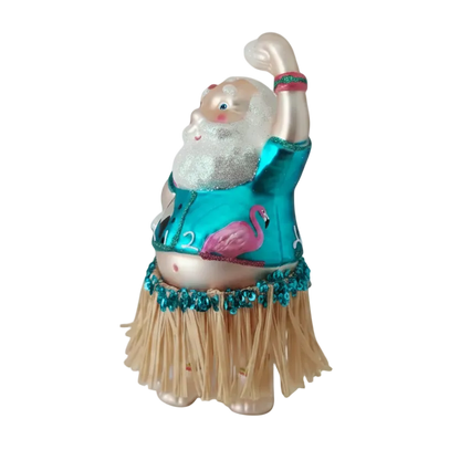 HZZ111: Glass Hula Santa - 12 Pack