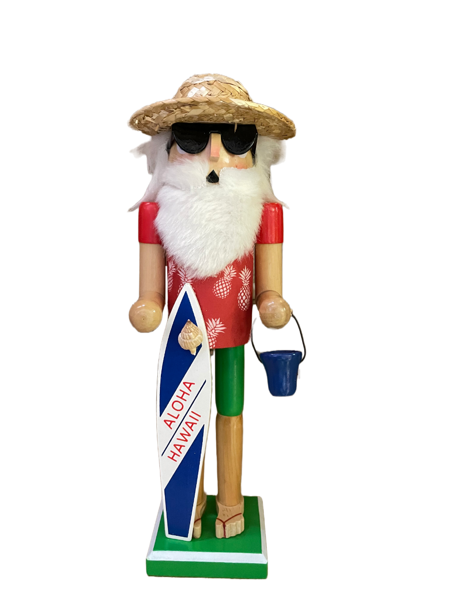 BOW104: Santa Surfboard Nutcracker - Shipping Included!