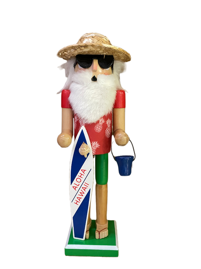 BOW104: Santa Surfboard Nutcracker - Shipping Included!