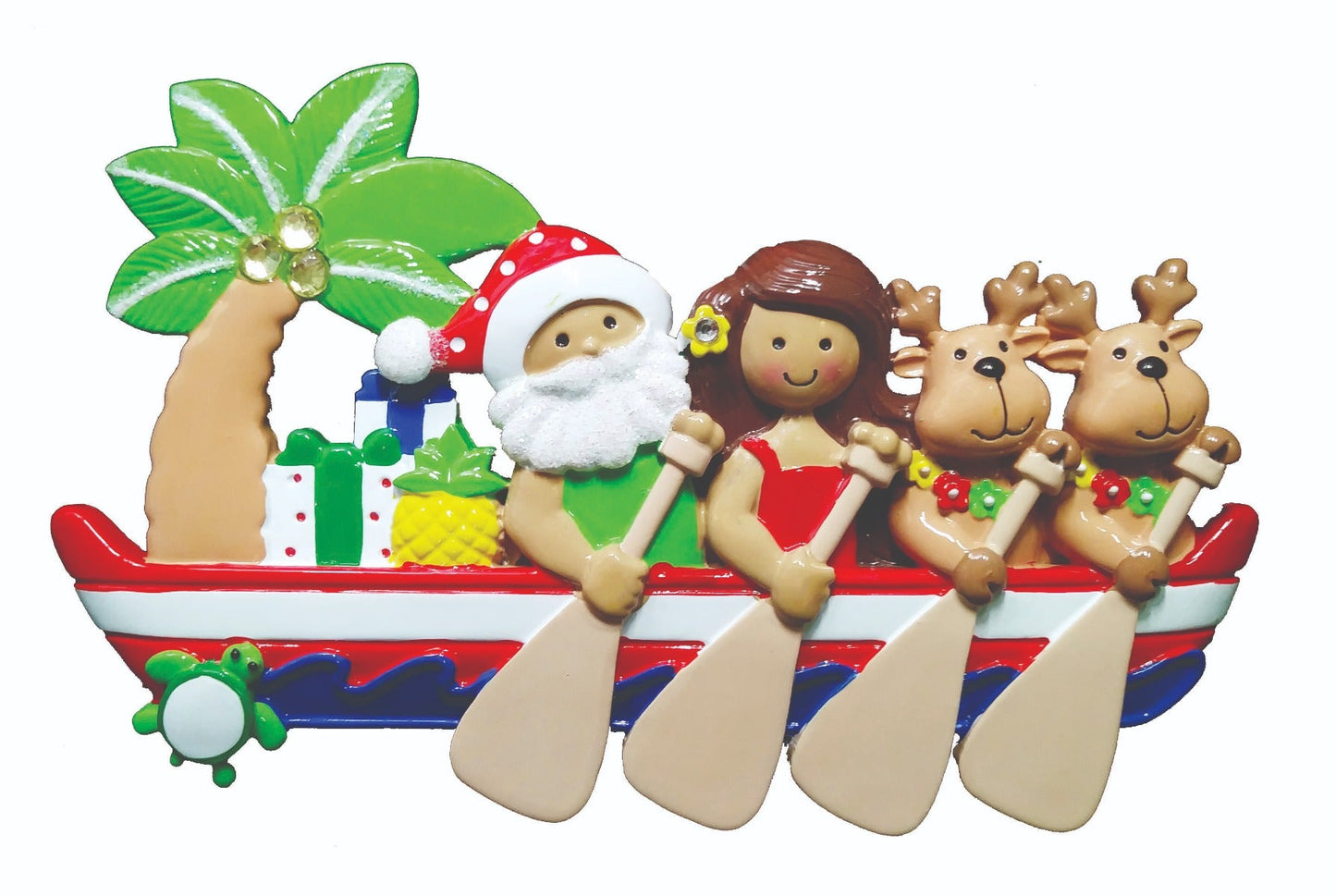NT304:  Santa & Girl Canoe Paddlers