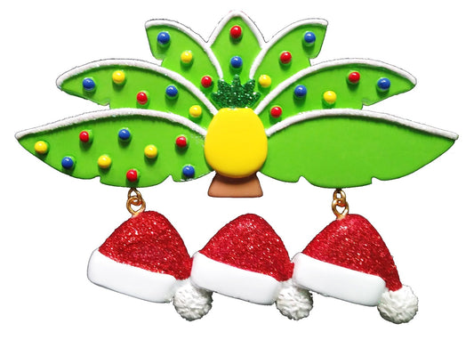 NT333: Palm Leaves Santa Hat Family-3
