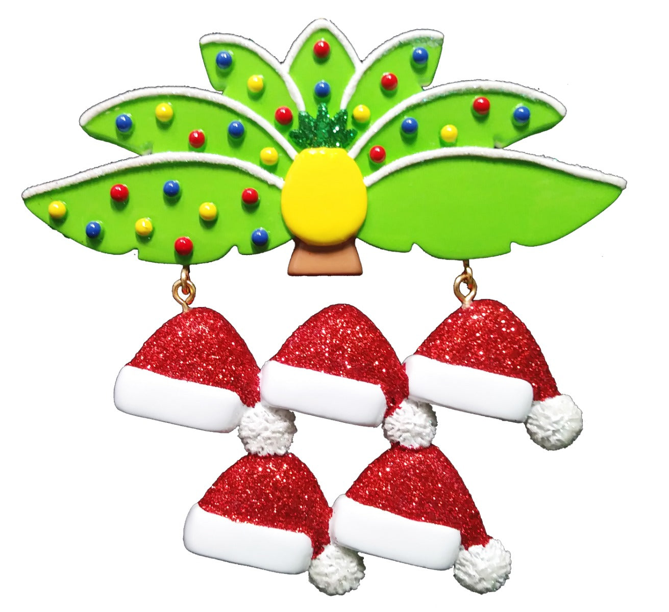NT335: Palm Leaves Santa Hats Family-5