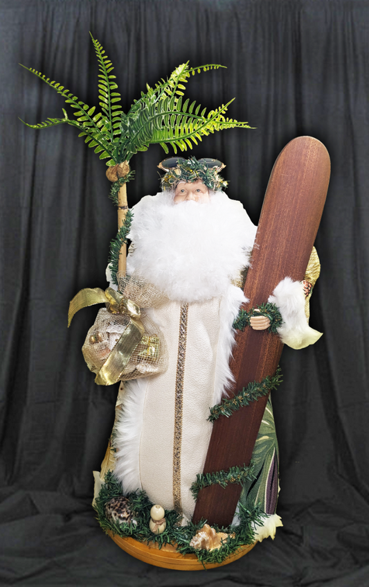 WSS211 WAIKIKI SURF SANTA GREEN HIBISCUS (*SHIPPING AND HANDLING INCLUDED)