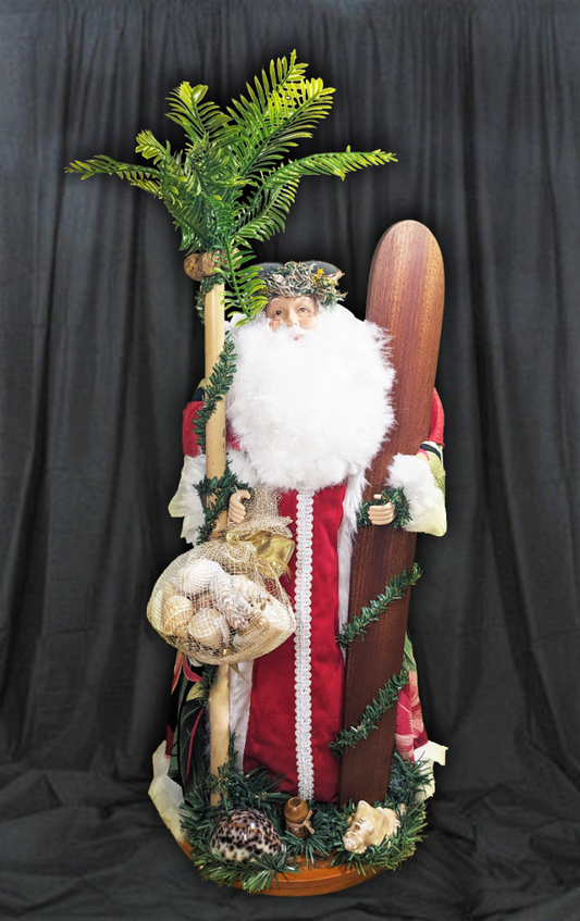 WSS212 WAIKIKI SURF SANTA BLACK FLORAL (*SHIPPING AND HANDLING INCLUDED)