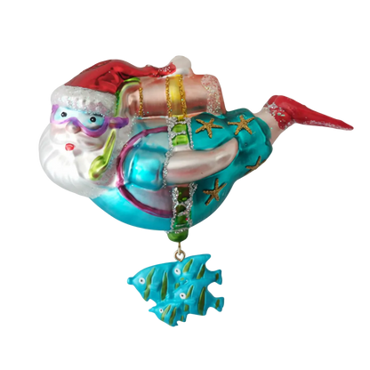 HZZ104: Glass Snorkel Santa - 12 Pack