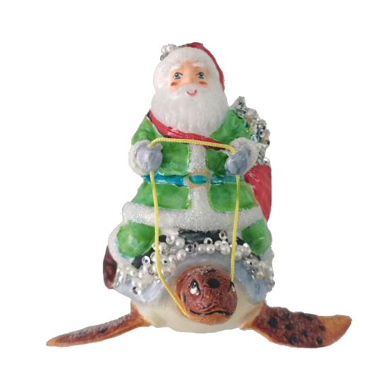 HZZ113: Glass Santa & Turtle