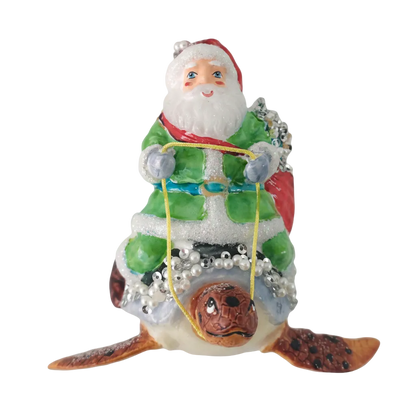 HZZ113: Glass Santa & Turtle - 12 Pack
