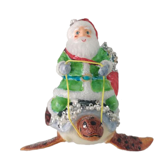HZZ113: Glass Santa & Turtle