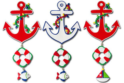 NT161: Anchor/Life Preserver/Fish & Sailboat