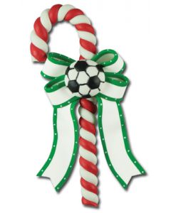 CL296: SOCCER BALL CANDY CANE