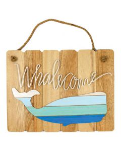 BOW132 WHALECOME WOOD SIGN