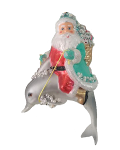 HZZ114: Glass Santa & Dolphin