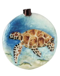 KBC138 SEA TURTLE CAPIZ ORNAMENT