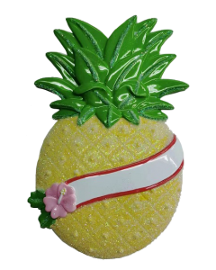 KK407P: Tropical Pineapple Ornament - Red Hibiscus