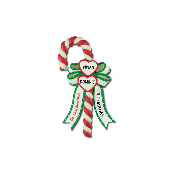 CL295: Our First Xmas Hearts Candy Cane